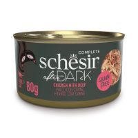 Влажный корм Schesir Италия After Dark натуральные консервы для кошек курица с говядиной в бульоне