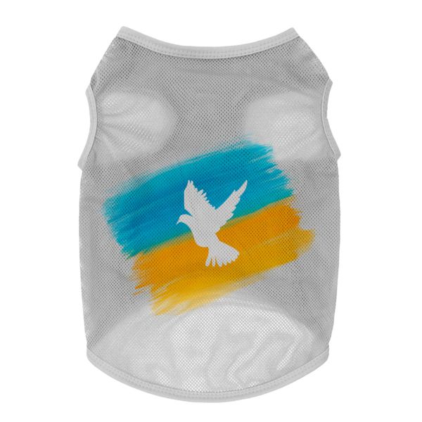 WAUDOG Украина Майка для собак Clothes рисунок "Знамя", сетка, серый