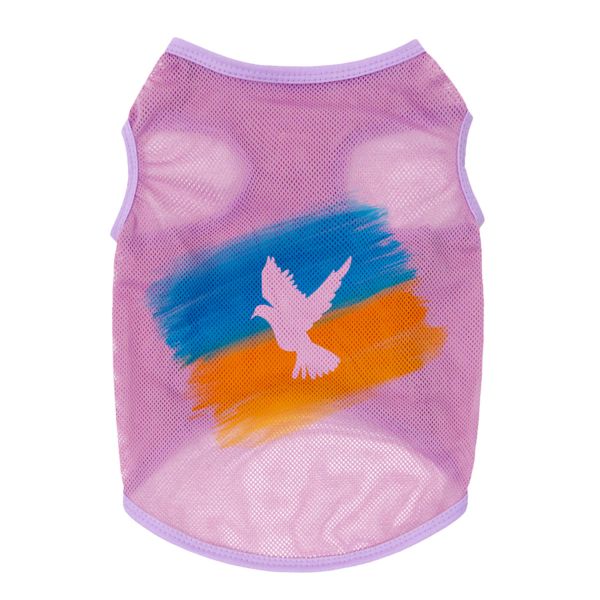 WAUDOG Украина Майка для собак Clothes рисунок "Знамя", сетка, розовый