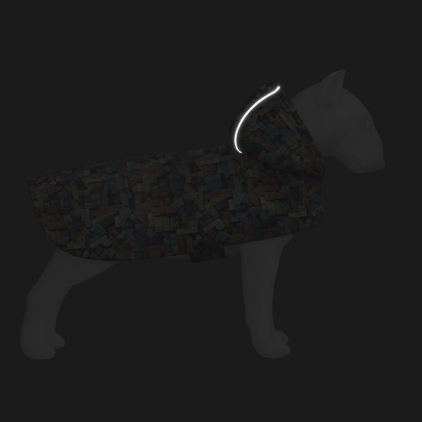 WAUDOG Украина Дождевик-накидка с капюшоном для собак Clothes, рисунок "Блоки"