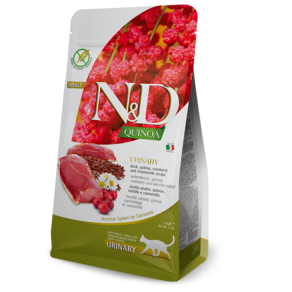 Сухий корм Farmina Сербія N&D Quinoa Urinary для котів при сечокам'яній хворобі з качкою, кіноа, журавлиною та ромашкою