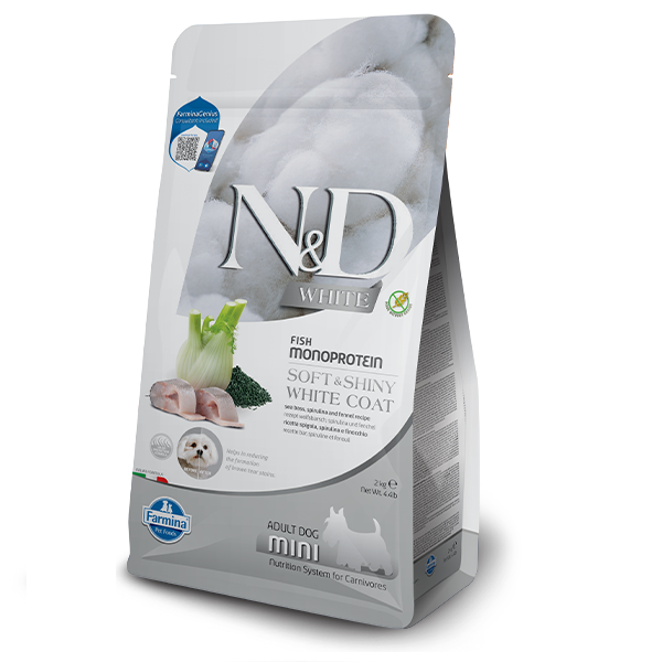 Сухий корм Farmina Сербія N&D Grain Free Spirulina для дорослих собак маленьких порід з білою шерстю з сібасом, спіруліном та фенхелем