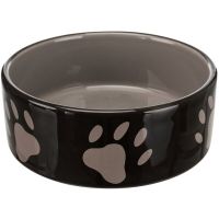 Trixie Германия Миска для собак с кавычками, керамическая, коричневая