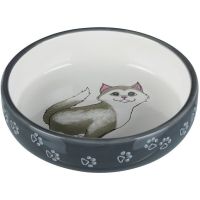 Trixie Германия Миска для кошек с рисунком котика, керамическая