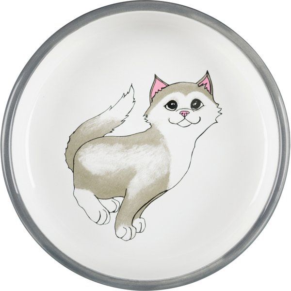 Trixie Германия Миска для кошек с рисунком котика, керамическая