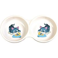 Trixie Германия Миска двойная для кошек, керамическая