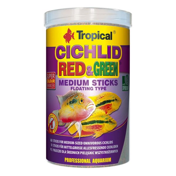 Tropical Польща Корм для риб Cichlid Red&Green Medium Sticks у паличках