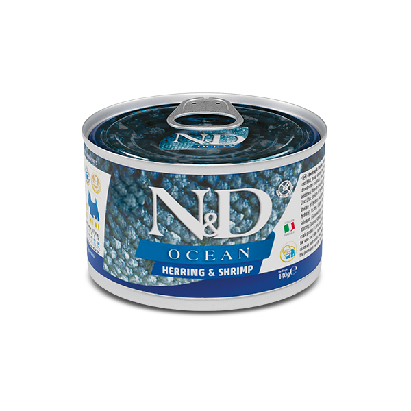 Влажный корм Farmina Сербия N&D Grain Free OCEAN для взрослых собак малых пород с селедкой, треской, тунцем и креветкой
