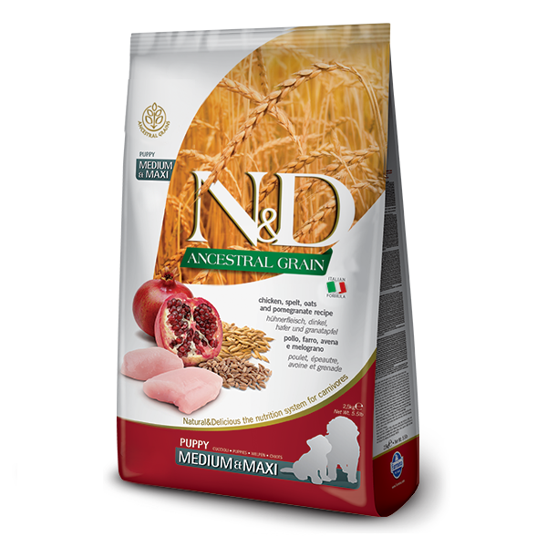 Сухий корм Farmina Сербія N&D Low Grain для цуценят середніх та великих порід з куркою та гранатом