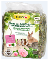 Лакомство GimBi Германия Сено для грызунов с розой и мятой