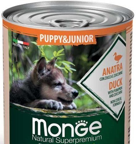 Влажный корм Monge Италия Dog Wet Be Wild беззерновой для щенков с уткой, тыквой и цуккини