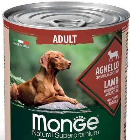 Влажный корм Monge Италия Dog Wet Be Wild беззерновой для собак с ягненком, тыквой и цуккини