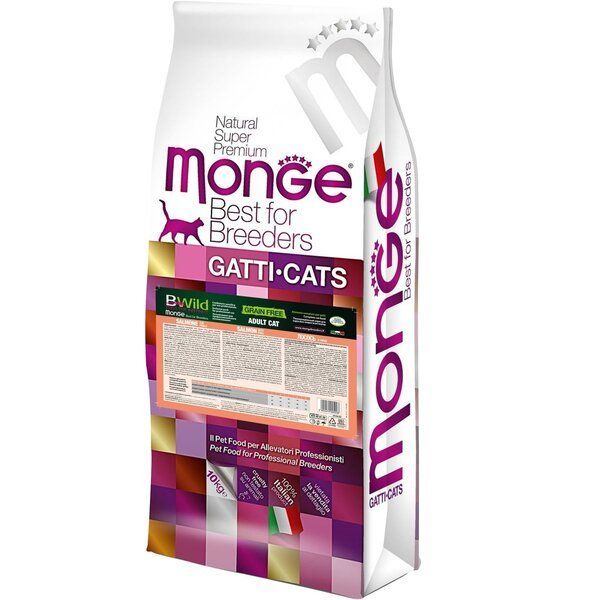 Сухой корм Monge Италия Cat Be Wild беззерновой для кошек с мясом лосося