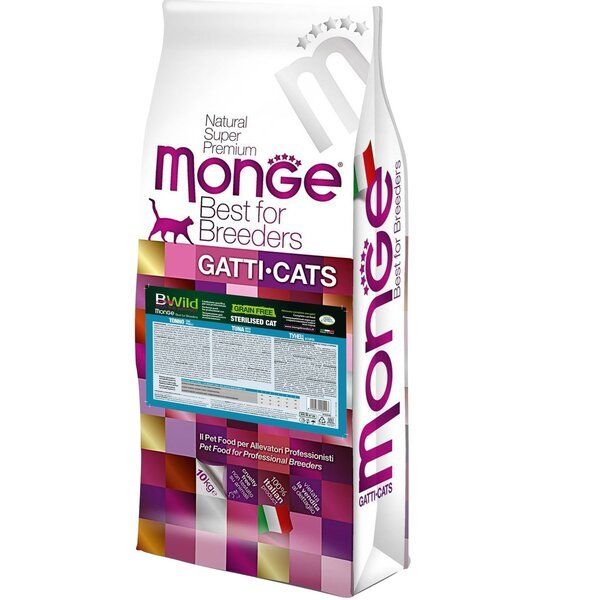 Сухой корм Monge Италия Cat Be Wild беззерновой для кошек с мясом тунца
