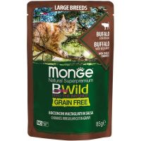Вологий корм Monge Італія Cat Wet Be Wild беззерновий для котів великих порід з буйволом