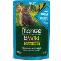 Влажный корм Monge Италия Cat Wet Be Wild беззерновой для кошек с анчоусами