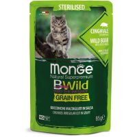 Влажный корм Monge Италия Cat Wet Be Wild беззерновой для стерилизованных кошек с кабаном
