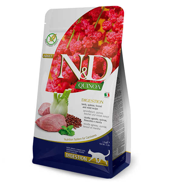 Сухий корм Farmina Сербія N&D Quinoa Digestion для котів у разі порушень травлення з ягням та кіноа