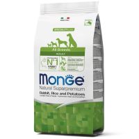 Сухий корм Monge Італія Dog All Breeds Adult для собак з кроликом, рисом та картоплею