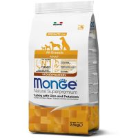 Сухий корм Monge Італія Dog All Breeds Adult для собак з індичкою, рисом та картоплею