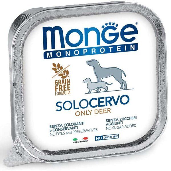 Вологий корм Monge Італія Dog Wet SOLO монопротеїновий для собак з олениною