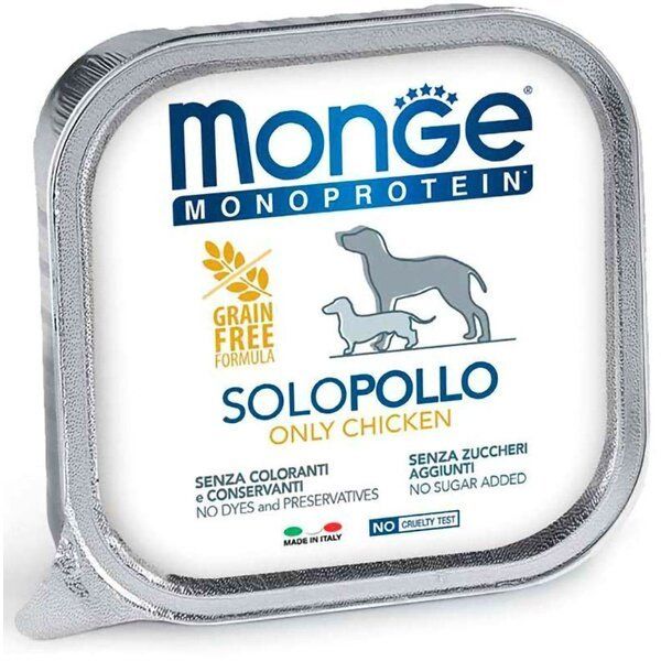 Вологий корм Monge Італія Dog Wet SOLO монопротеїновий для собак з куркою