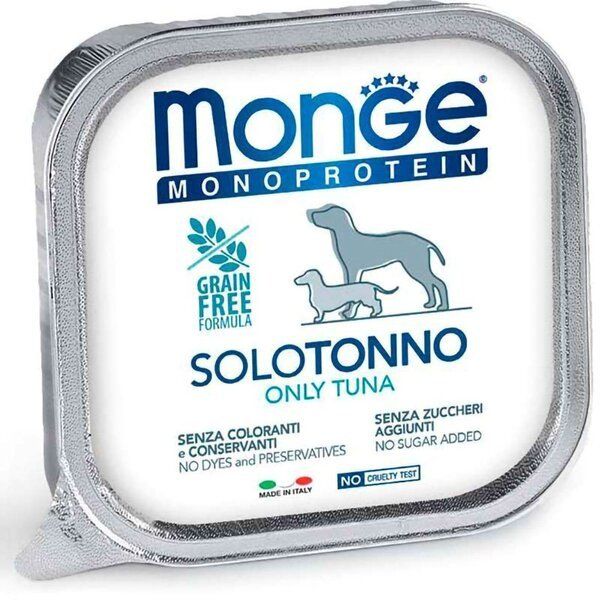 Влажный корм Monge Италия Dog Wet SOLO монопротеиновый для собак с тунцем