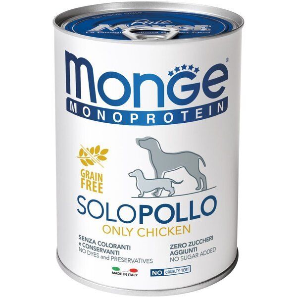Влажный корм Monge Италия Dog Wet SOLO монопротеиновый для собак с курицей