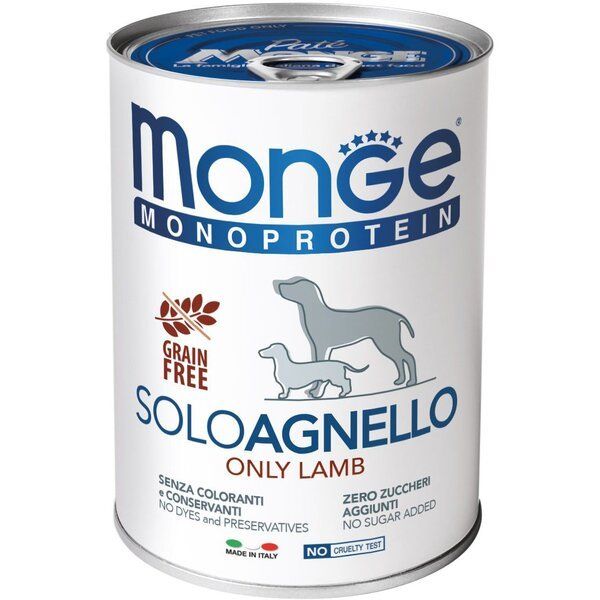 Влажный корм Monge Италия Dog Wet SOLO монопротеиновый для собак с ягненком