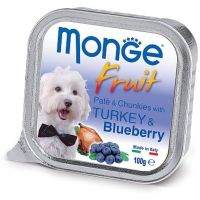 Влажный корм Monge Италия Dog Wet Fruit для собак с индейкой и черникой