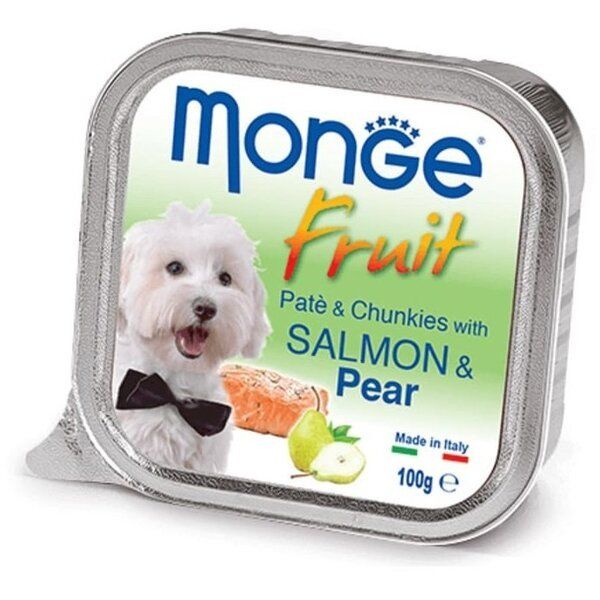 Влажный корм Monge Италия Dog Wet Fruit для собак с лососем и грушей