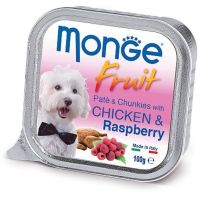 Влажный корм Monge Италия Dog Wet Fruit для собак с курицей и малиной