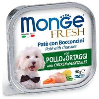Влажный корм Monge Италия Dog Wet Fresh для собак с курицей и овощами