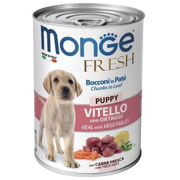 Влажный корм Monge Италия Dog Wet Fresh Puppy для щенков с телятиной и овощами