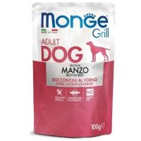 Влажный корм Monge Италия Dog Grill для собак, запеченные кусочки в соусе с говядиной