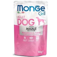 Влажный корм Monge Италия Dog Grill для собак, запеченные кусочки в соусе со свининой