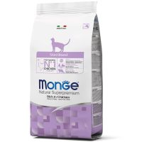 Сухой корм Monge Италия Cat Sterilized для стерилизованных кошек с курицей и лососем