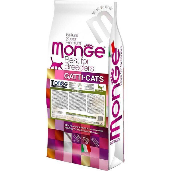 Сухой корм Monge Италия Cat Sensitive для кошек с проблемами пищеварения с курицей