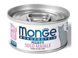 Вологий корм Monge Італія Cat Wet Monoprotein м'ясні пластівці для котів з свининою