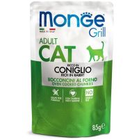Влажный корм Monge Италия Cat Wet Grill для кошек, запеченные кусочки в соусе с кроликом