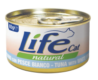 Влажный корм LifeCat Тайланд для кошек, со вкусом тунца с белой рыбой, консерва