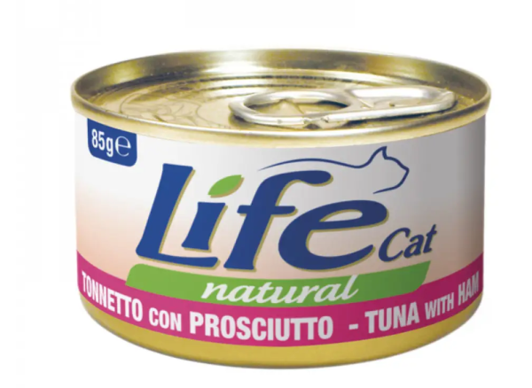 Влажный корм LifeCat Тайланд для кошек, со вкусом тунца с куриной ветчиной, консерва