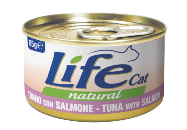 Влажный корм LifeCat Тайланд для кошек, со вкусом тунца с лососем, консерва