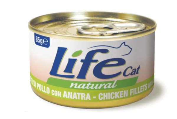 Влажный корм LifeCat Тайланд для кошек, со вкусом курицы с уткой, консерва