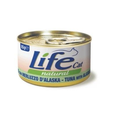 Вологий корм LifeCat Тайланд для котів, зі смаком тунця з тріскою, консерва