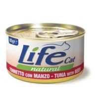 Влажный корм LifeCat Тайланд для кошек, со вкусом тунца с говядиной, консерва