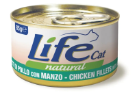 Влажный корм LifeCat Тайланд для кошек, со вкусом курицы с говядиной, консерва