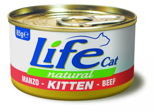 Влажный корм LifeCat Тайланд Kitten для котят, со вкусом курицы с говядиной, консерва