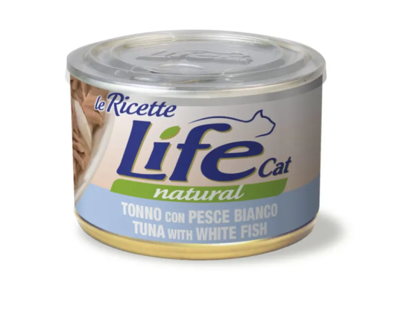 Влажный корм LifeCat Тайланд Le Ricette для кошек, со вкусом тунца и белой рыбы, консерва