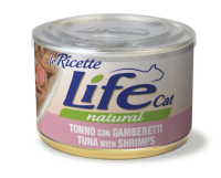 Влажный корм LifeCat Тайланд Le Ricette для кошек, со вкусом тунца с креветками, консерва